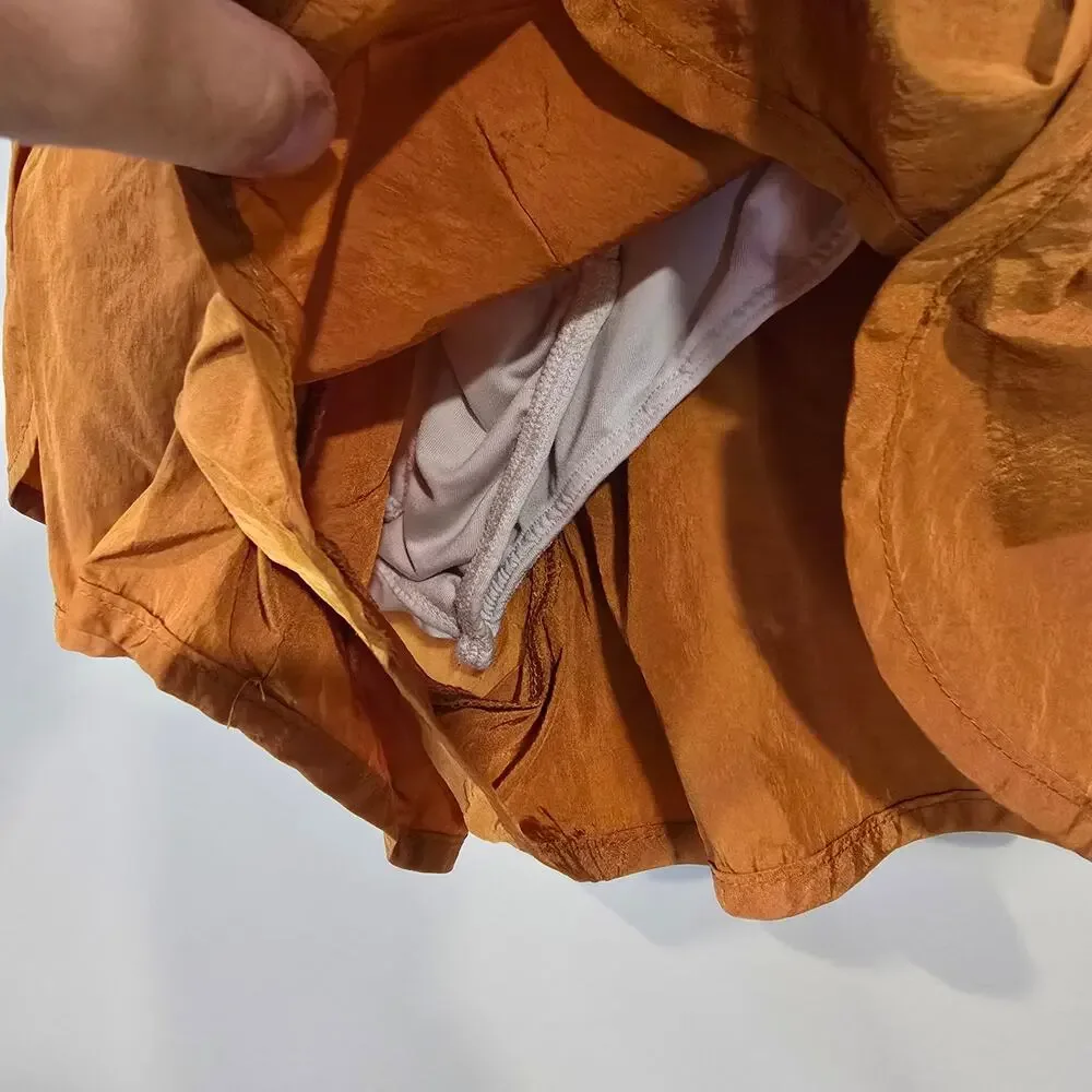 Free People FP Movement The Way Home High Waist Shorts Lined Rust | Small